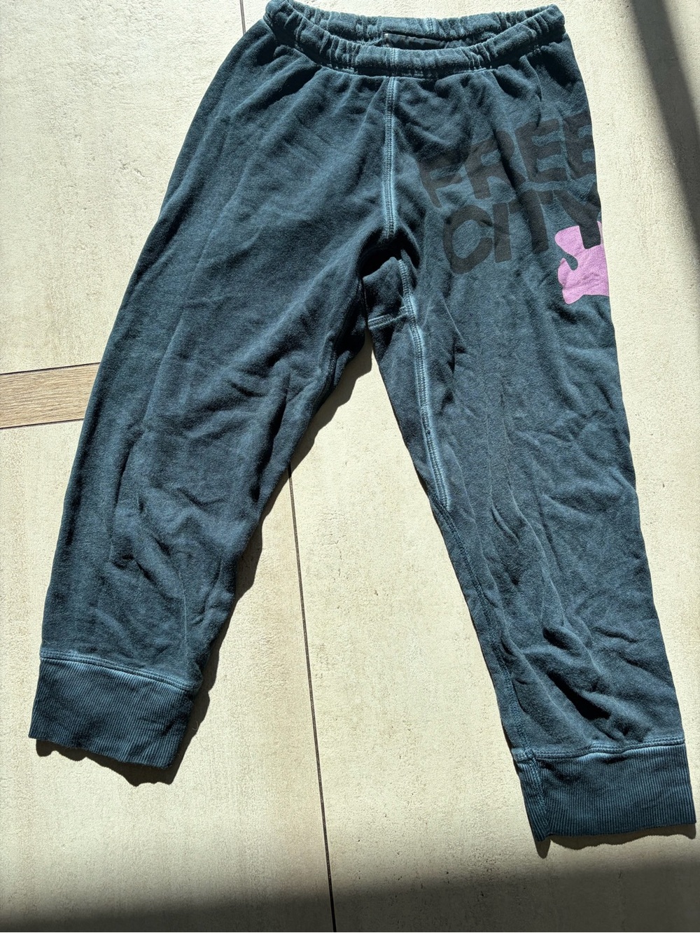 NO FURTHER MARKDOWN  price is price Freecity Black Joggers w/ Pink Accent & Logo - Picture 4 of 7